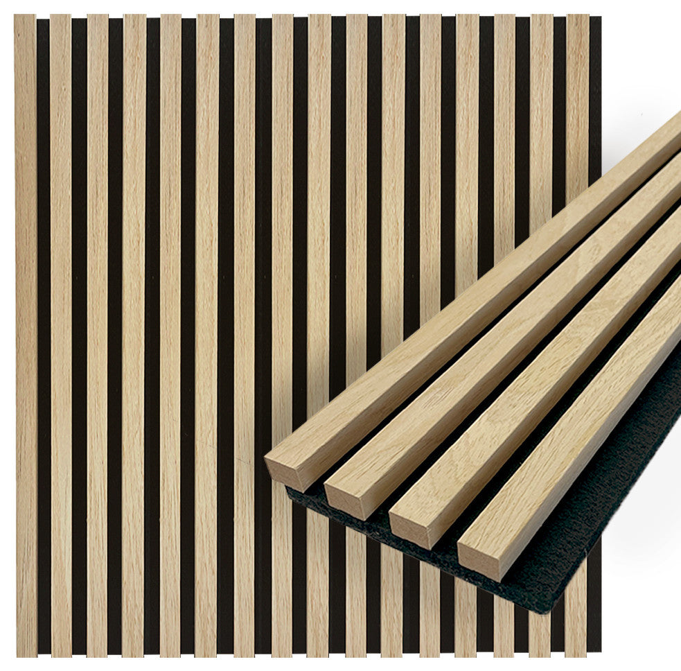 Acoustic Wood Wall Panels | Soundproof Paneling For Wall Decor, Pine, Pack of 6, Acoustica Slim