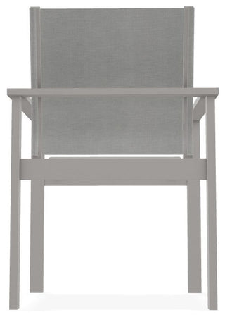 Tribeca Sling Outdoor Stackable Armchair, Alloy/Warm Gray