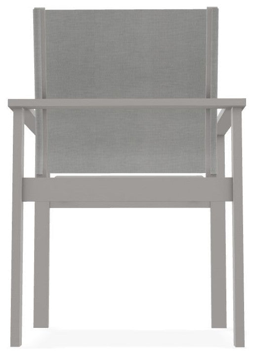 Tribeca Sling Outdoor Stackable Armchair, Alloy/Warm Gray