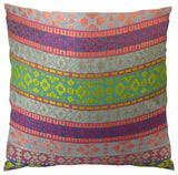 Plutus Fuchsia Stripes Handmade Throw Pillow, (26" x 26")