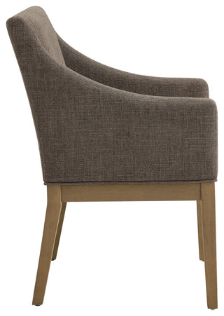 Alton Fabric Upholstered Dining Armchair, Mocha Natural