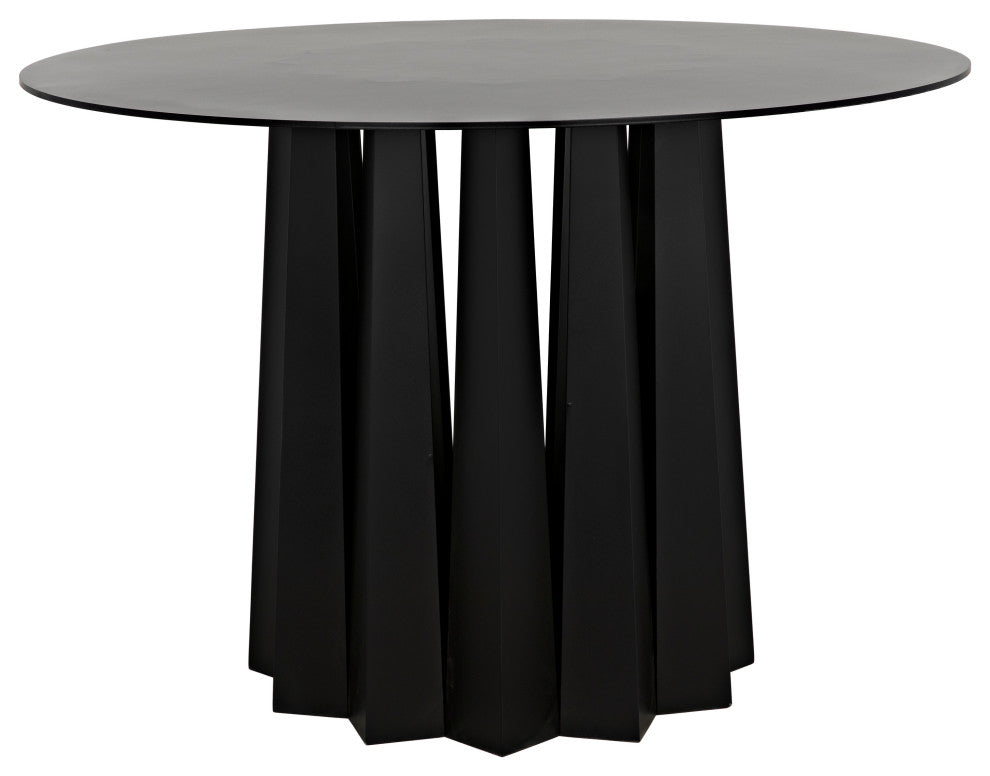 Column Dining Table, Black Metal