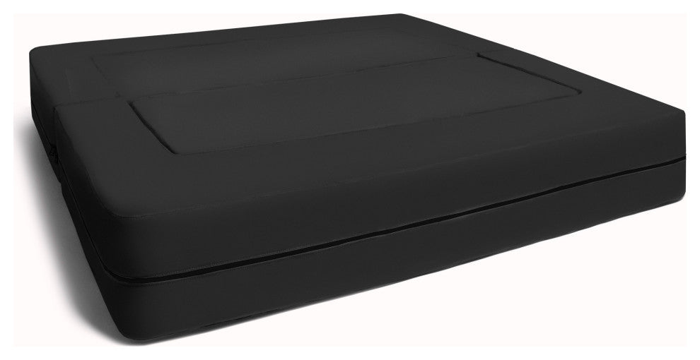 Zipline Big Kids Modular Sofa and Ottoman, Black