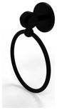 Satellite Orbit Two Towel Ring With Groovy Accent, Matte Black