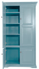 Double Wide Kitchen Pantry Cabinet, Interesting Aqua