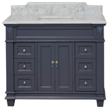 Elizabeth 48" Bathroom Vanity, Marine Gray, Carrara Marble