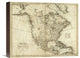 "Map of North America, 1796" Stretched Canvas Giclee by John Reid, 16"x13"
