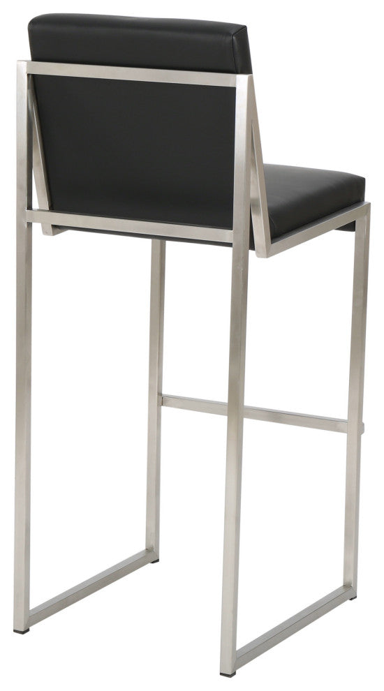 GDF Studio Velica Black Leather Bar Stools, Set of 2