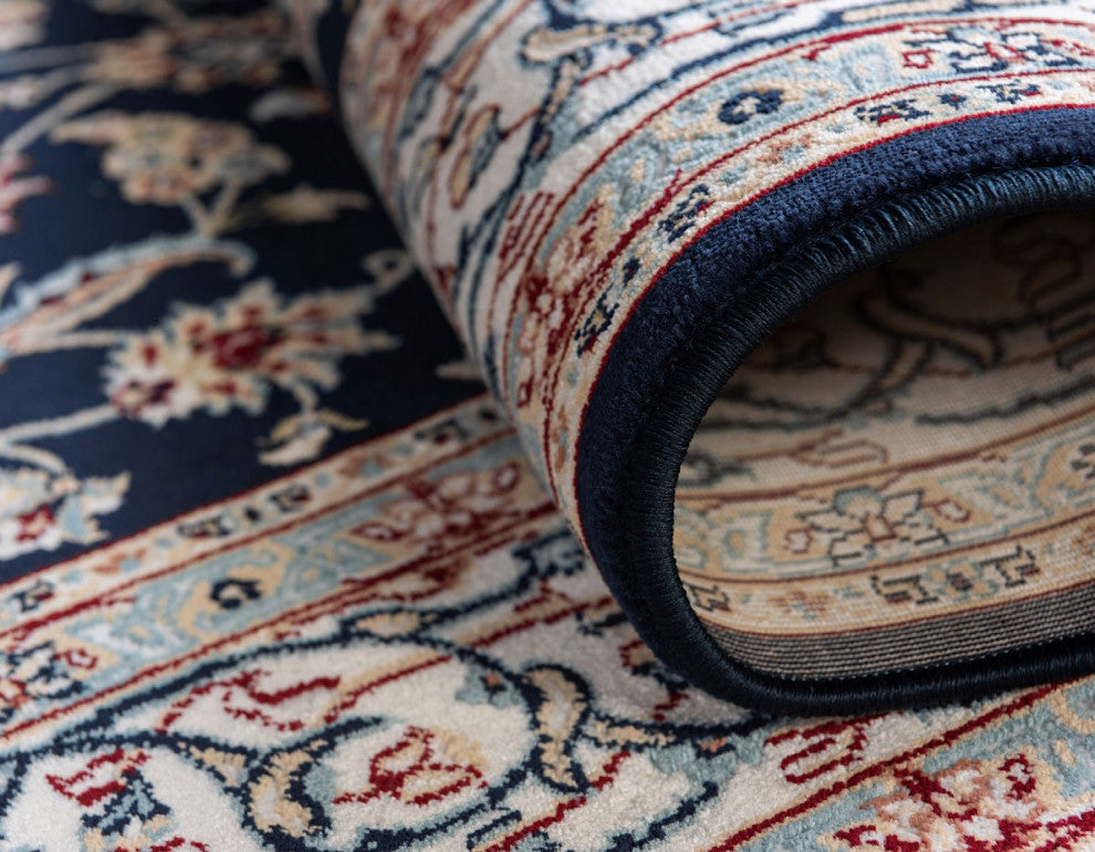 Traditional Kelayeh Round 5' Round Waves Area Rug