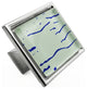 Hand Paint Abstract Blue Lines Crystal Glass Brushed Nickel Madison Classic Knob