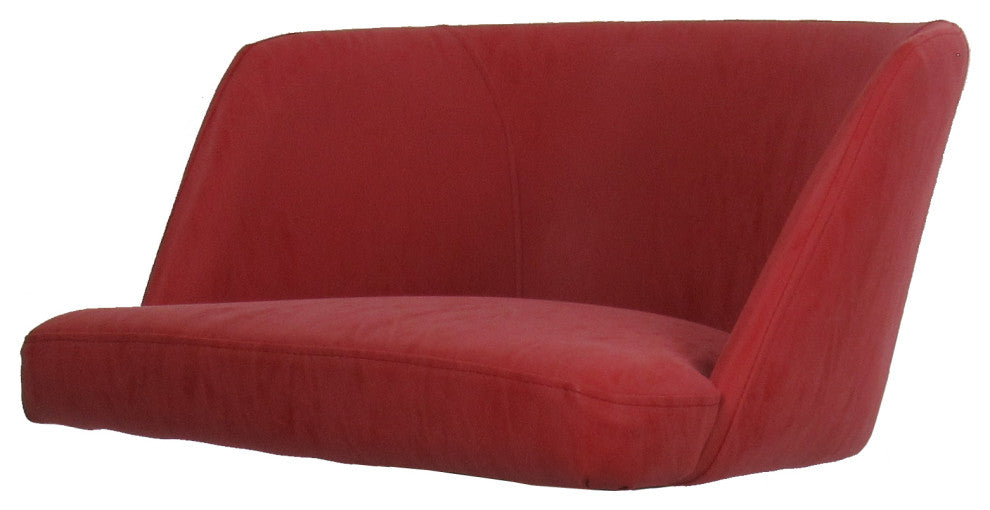 Swivel Metal Bar Stool Joey on Warren Base, Ruby Vinyl Beige, 30"