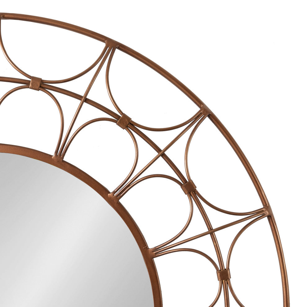Avoca Decorative Round Mirror, Bronze, 28" Diameter