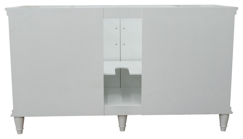 60" Single Vanity, White Finish, Cabinet Only