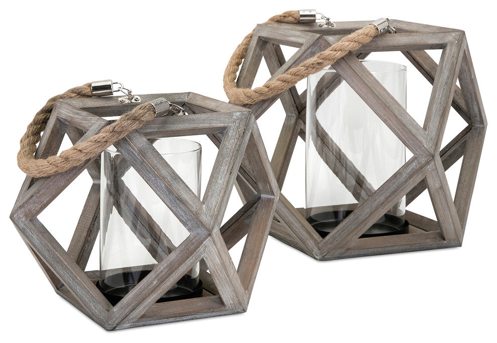 Ares Large Wood Lantern