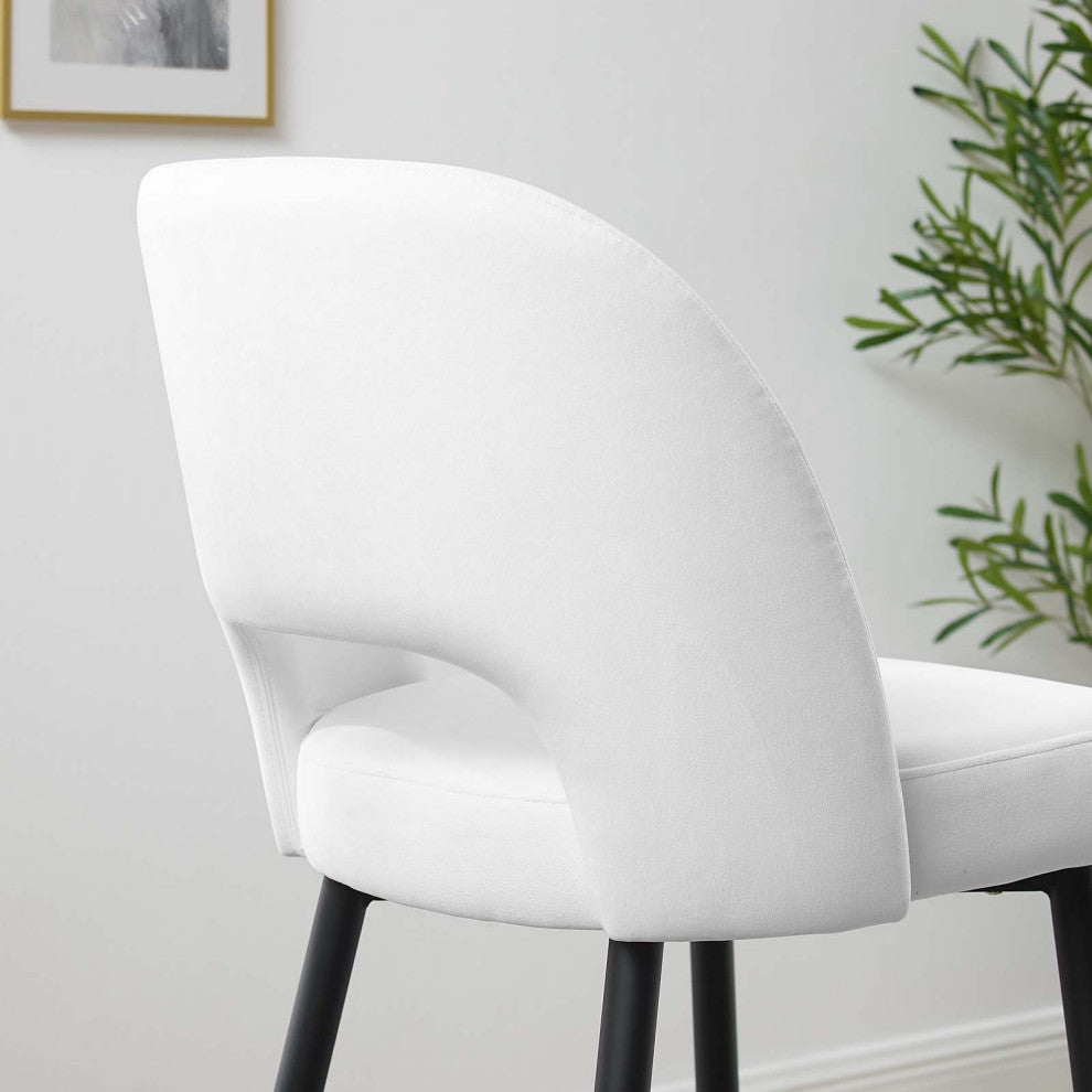 Bar Stool Chair Barstool, Velvet, Metal, White, Bar Pub Cafe Bistro Restaurant