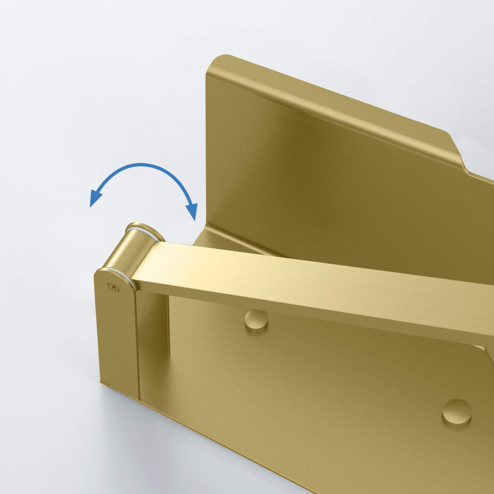 Deco Toilet Paper Holder With Shelf, Brushed Gold