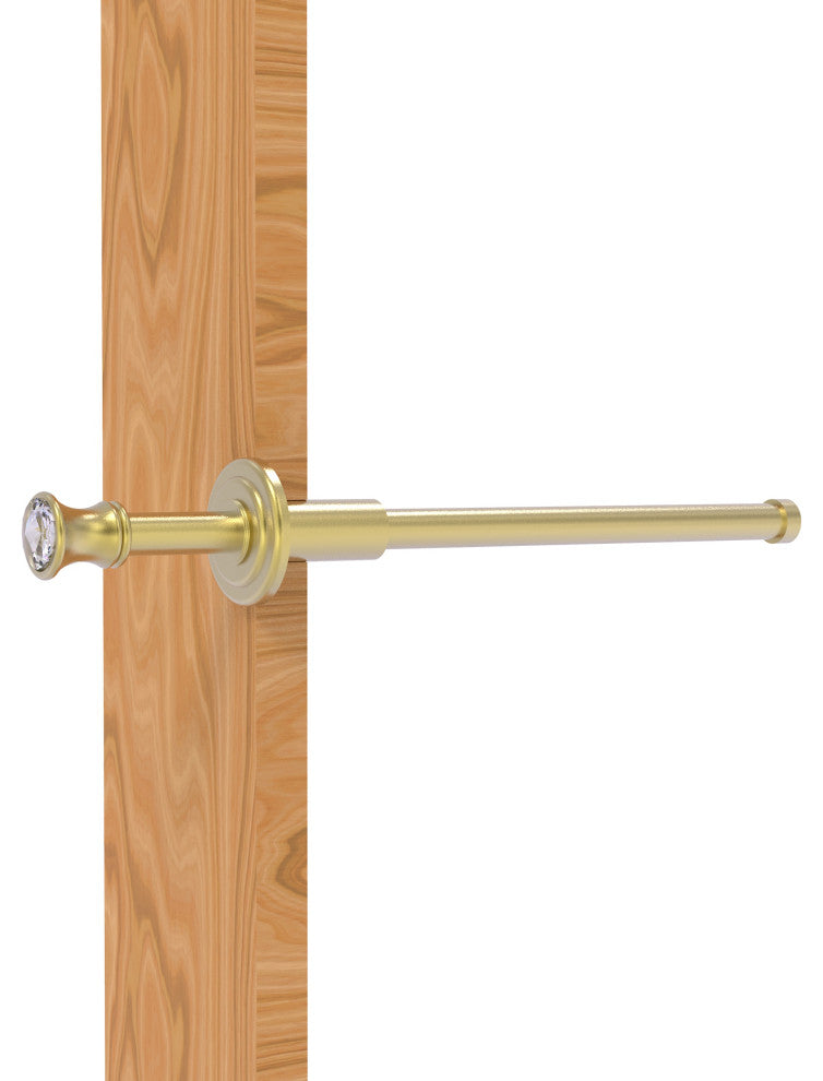 Carolina Crystal Retractable Pullout Garment Rod, Satin Brass