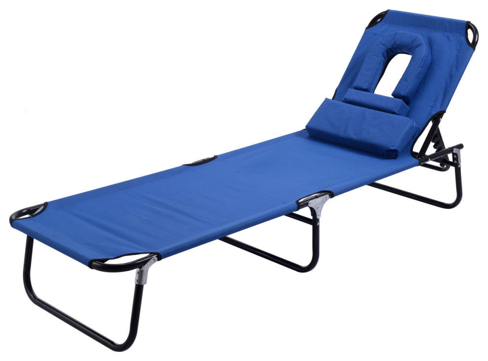 Costway Patio Foldable Chaise Lounge Chair Bed Outdoor Beach Recliner Pool Yard