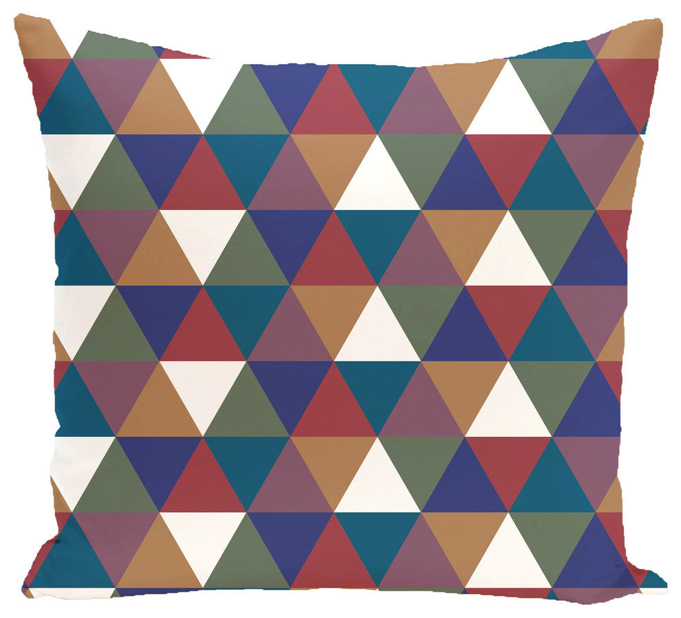 Traingles! Geometric Print Pillow, Teal, 20"x20"