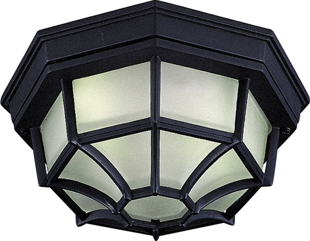 1-Light Black Exterior Flush Mount