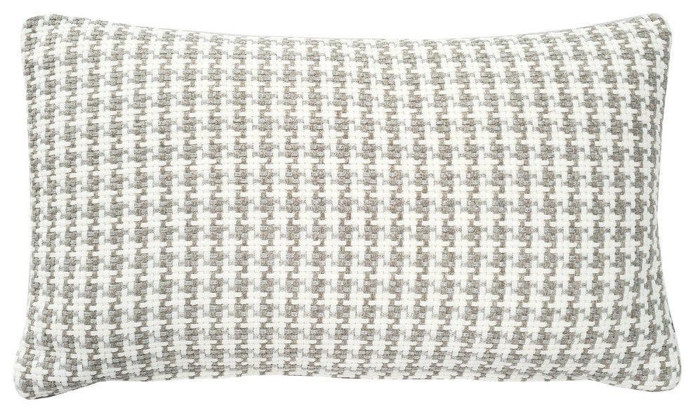 Coco Jicama Houndstooth Outdoor Throw Pillow 12x19