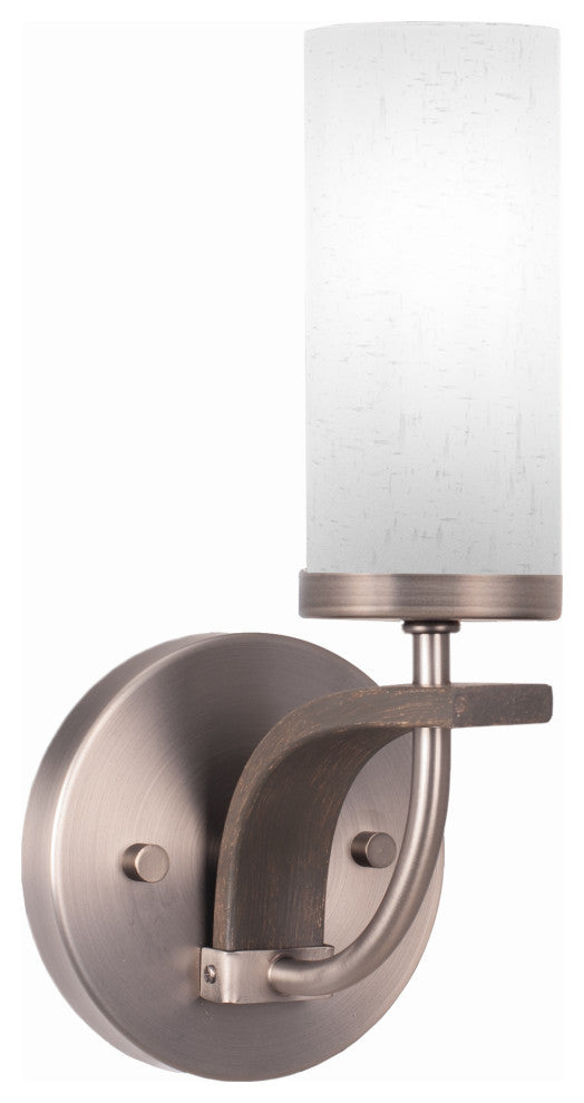 Monterey 1-Light Wall Sconce, Graphite & Painted Distressed, White Muslin