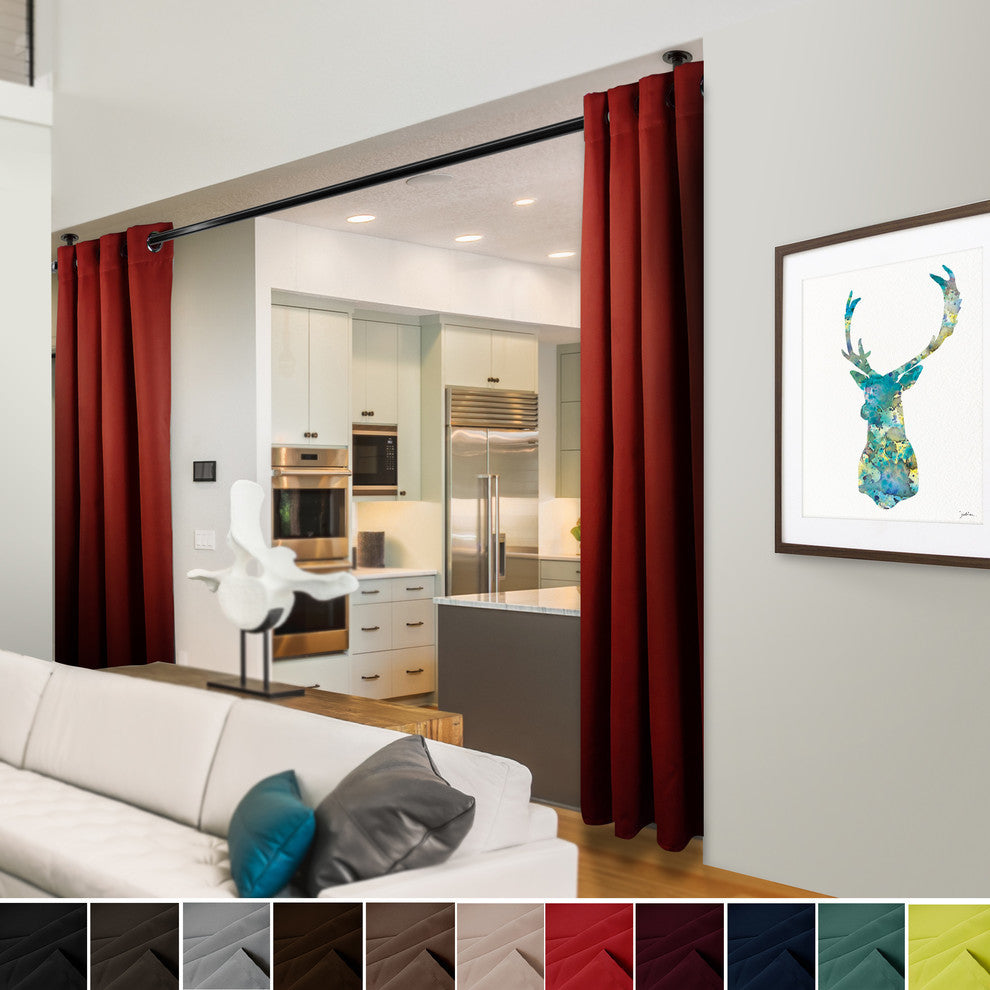 Heavy Duty Drapery Single Panel, Red, 96"x108"