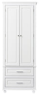 63" Tall Wood 2-door Bath Cabinet, White, Adjustable Shelf