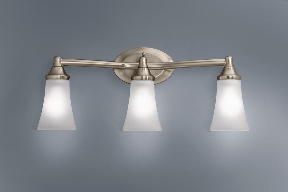 Moen YB2863BN Eva Brushed Nickel Three-Globe Bath Light Fixture
