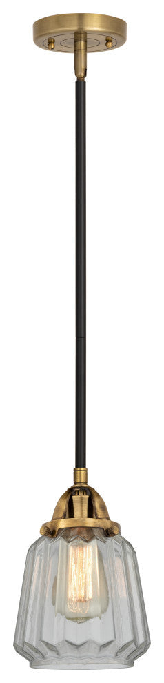 Chatham Mini Pendant, Black Antique Brass, Clear, Clear