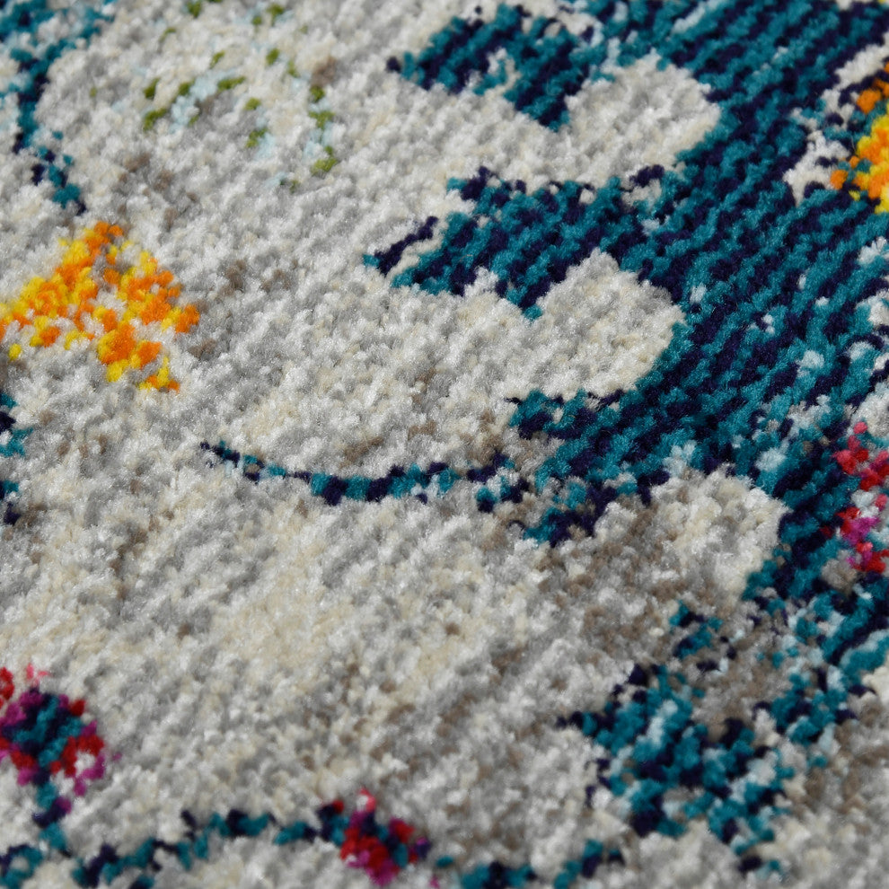 Montana Glaiza Area Rug, Ivory, 3'3" x 5', Botanical