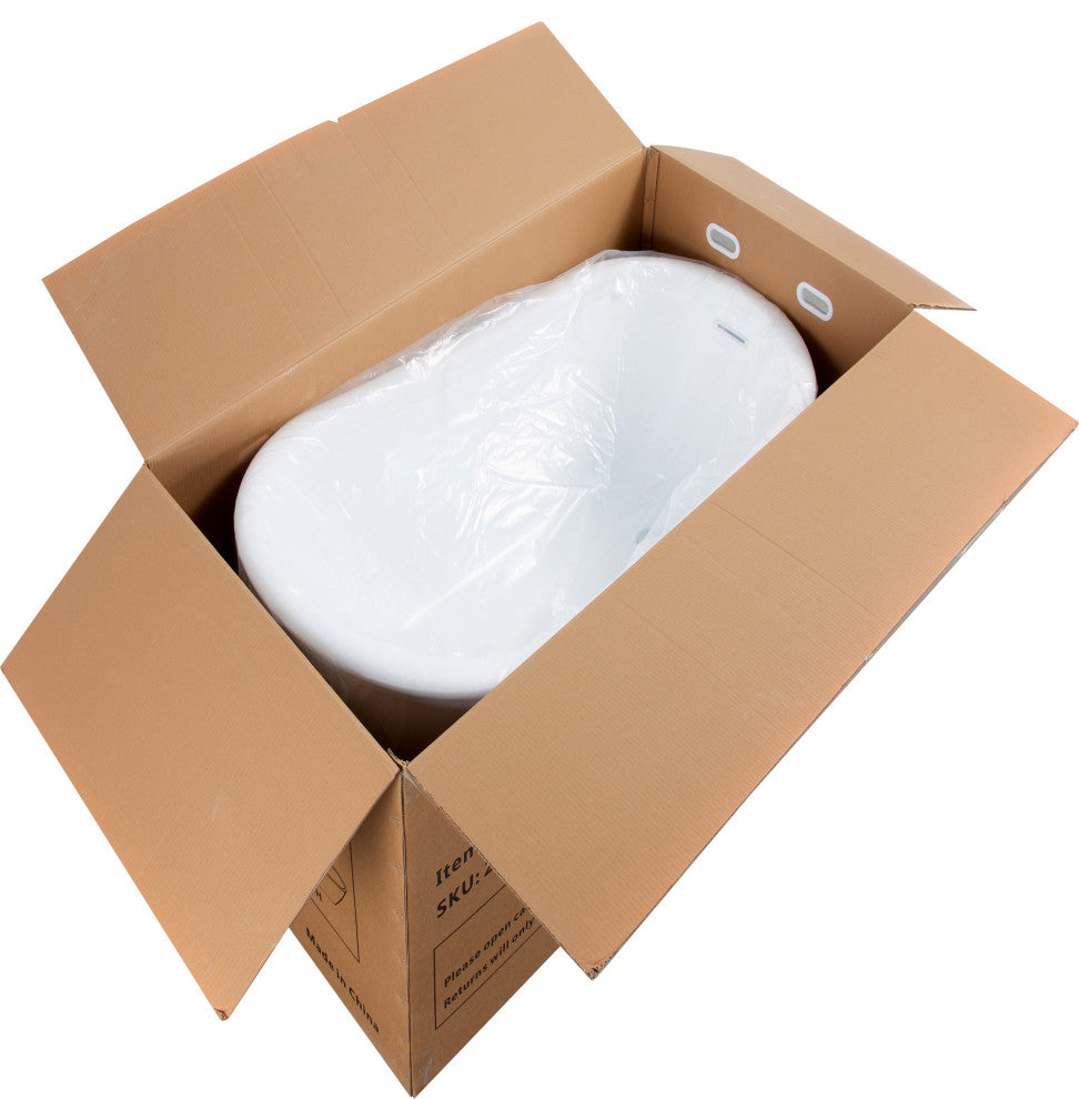 Acrylic Freestanding Soaking Bathtub, White, 59"