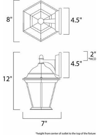Maxim 1024 Builder Cast 12" 1 Light Wall Sconce - Empire Bronze / Clear Glass