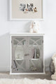Quinlan Decorative Wood Wall Cabinet, White/Brown, 24x8x28