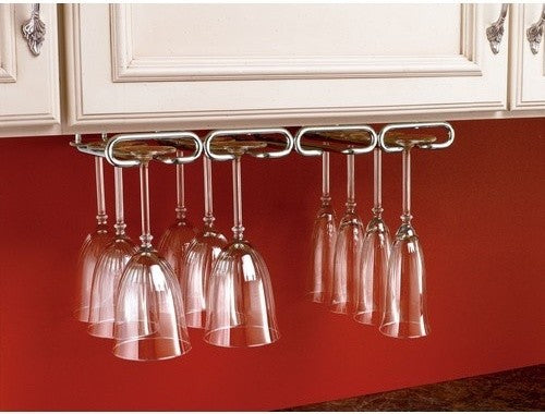11" Under Cabinet Quad Stemware Holder Chrome Rev-A-Shelf 3450-11CR