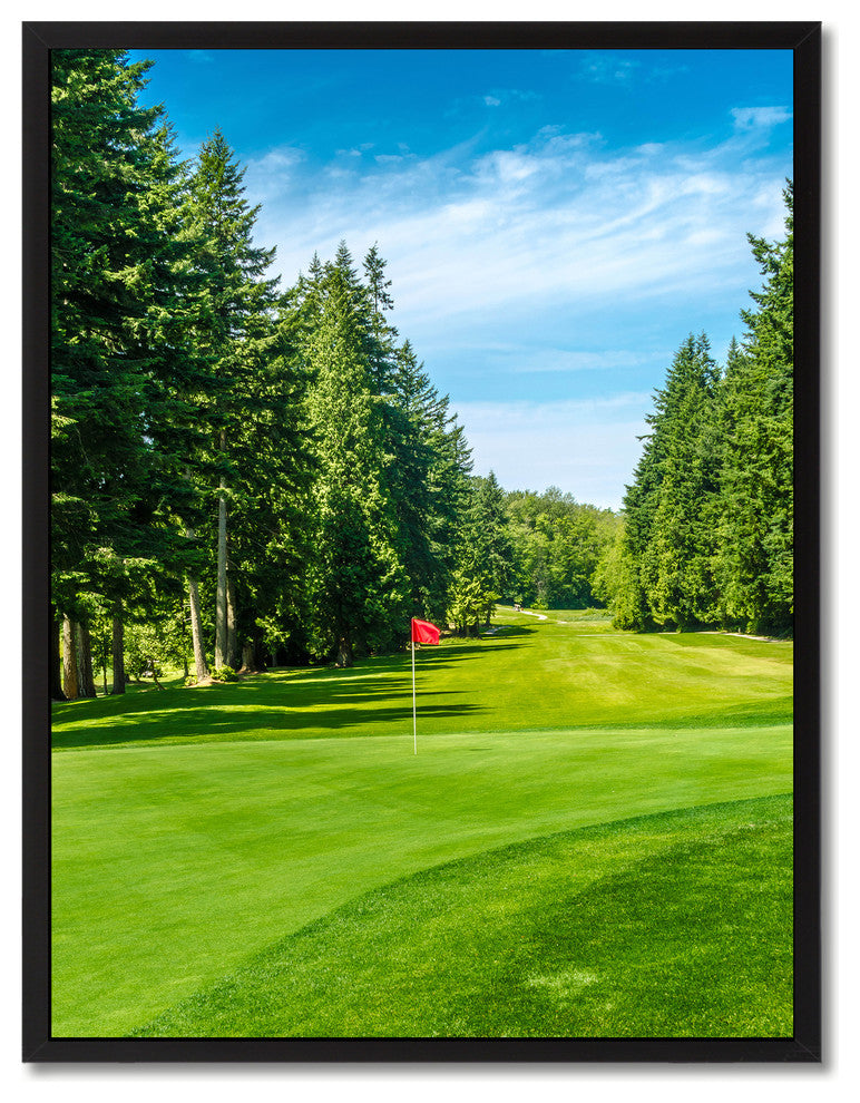 Vancouver Canada Golf Course Photo Print on Canvas with Picture Frame, 28"x37"