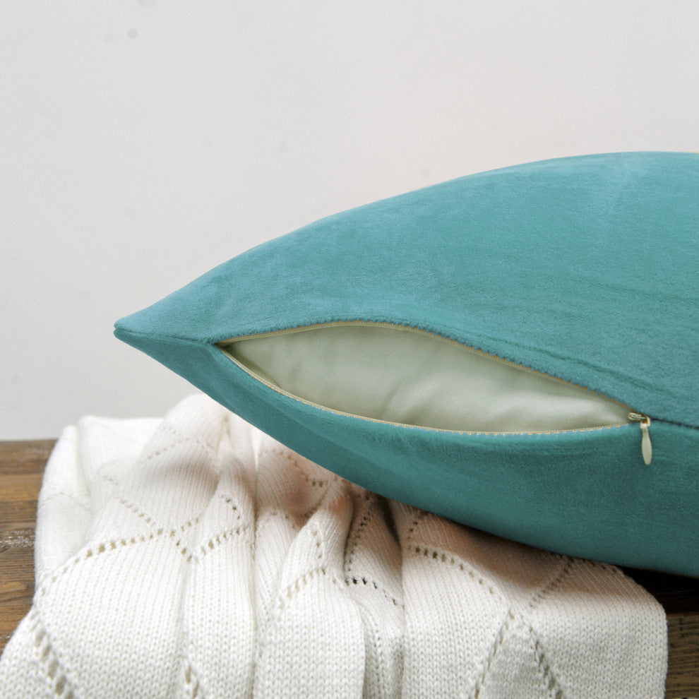 Supersoft Throw Pillow Cover 4 Piece Set, Aqua