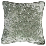 Velvet Dreams Light Green Plush Diamond Tufted Bedspread, 18x18, 2-Pack
