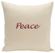 Holiday Brights Collection Peace Pillow, Cranberry, 18"x18"