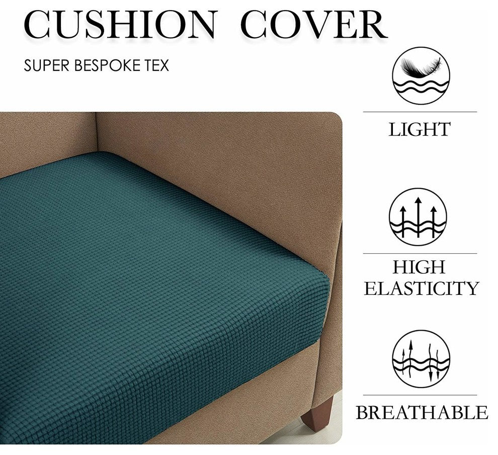 Subrtex Cushion Covers Slipcover Protector for Sofa Seat, Turquoise, Sofa Cushio