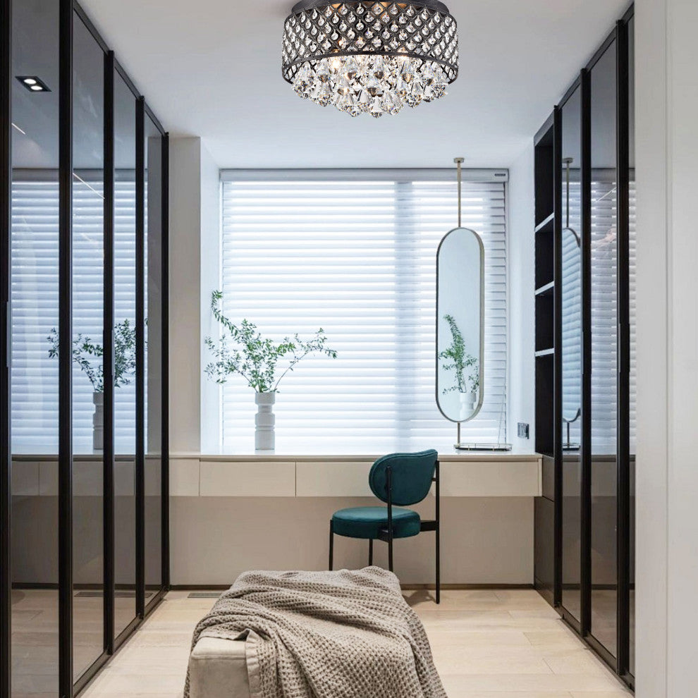 Chloe 4-light Antique Black Flush Mount Chandelier