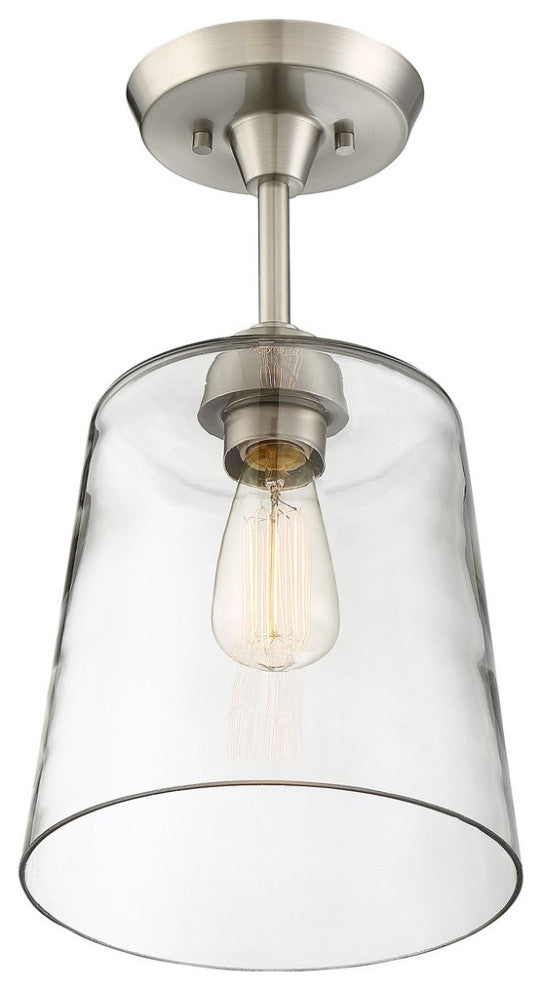 Savoy House Meridian 1 Light Semi-Flush Brushed Nickel