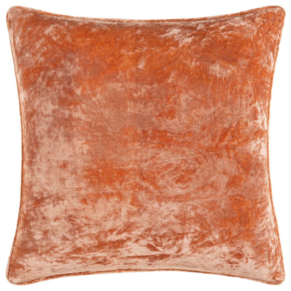 Surya Velvet Mood Dusty Coral Pillow Shell With Polyester Insert 18"H X 18"W