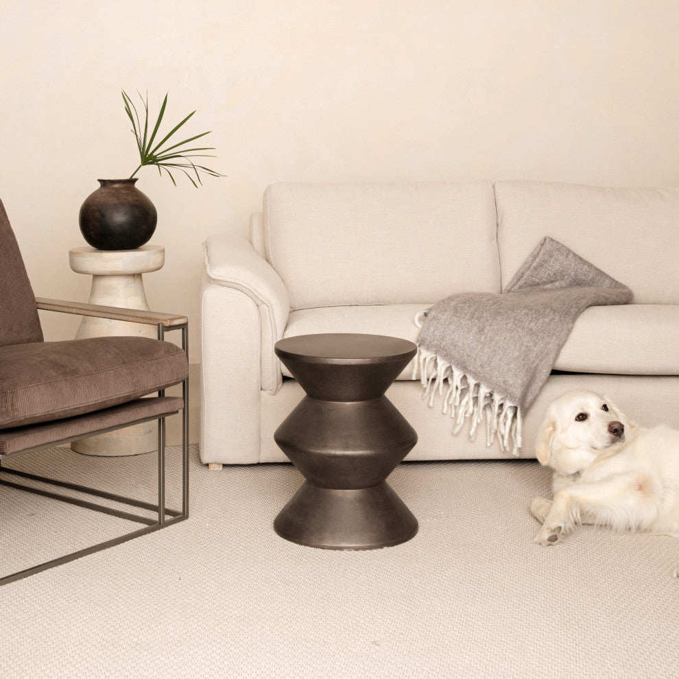 Misha Concrete Inverted Side Table, Bronze