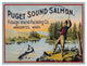 "Puget Sound Salmon - On the Fly" Digital Paper Print by Retrolabel, 18"x14"