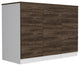 Modern Base Storage Cabinet, Spacious Storage Space & Countertop, White/Walnut