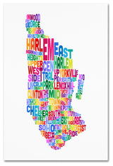 "Manhattan New York Typography Text Map" Canvas Art by Michael Tompsett