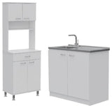 Home Square 2-Piece Set with Utility Sink with Cabinet and High Pantry Cabinet