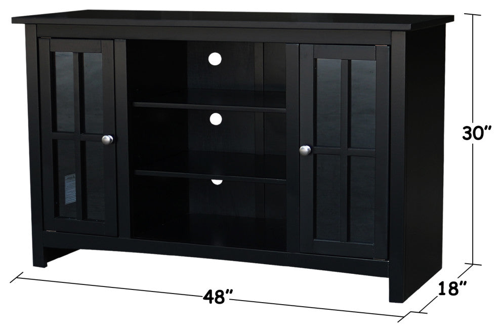 Entertainment / TV Stand - With 2 Doors - 48", Black
