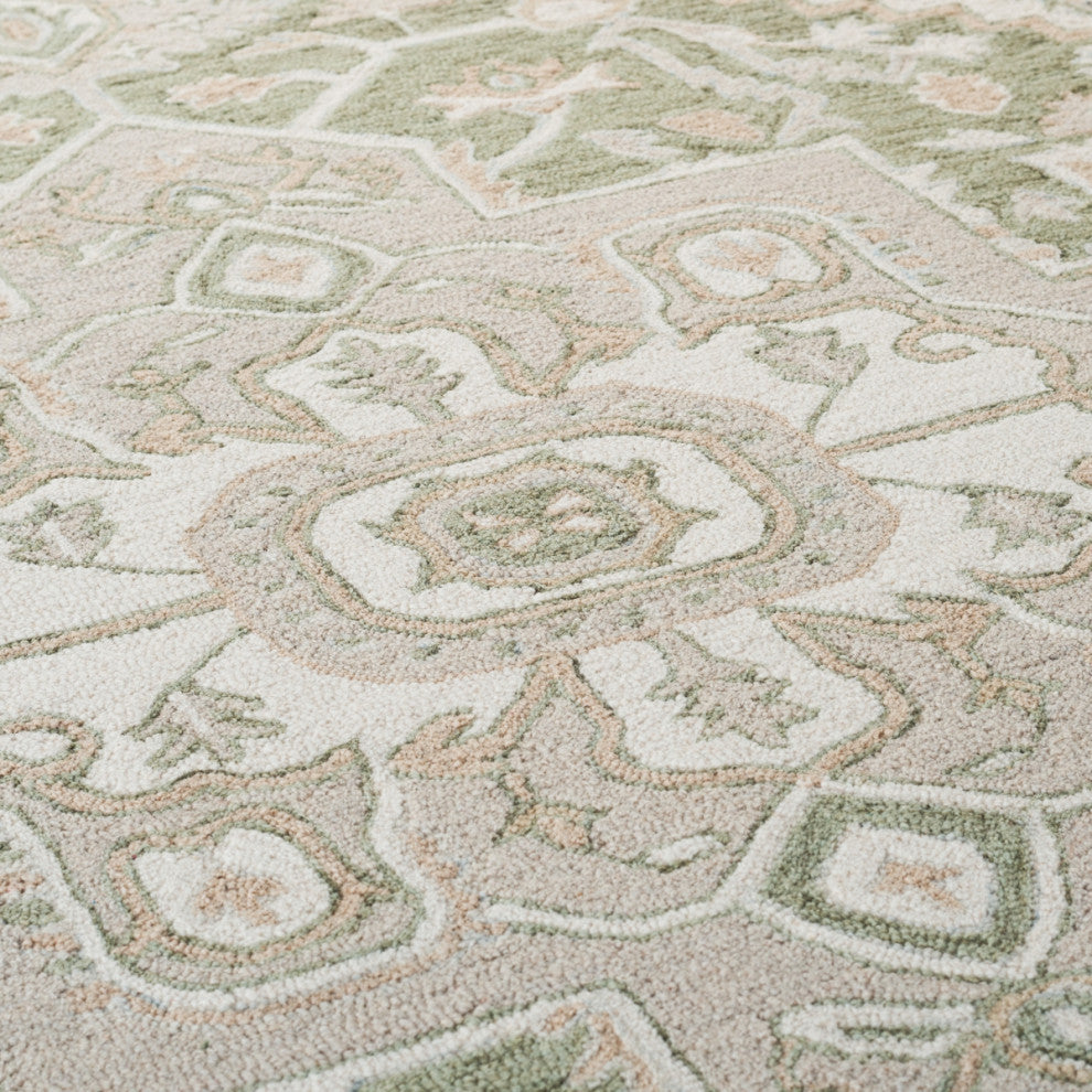 Lauren Ralph Lauren Collection Percy Rug, LRL6652, Green/Ivory, 8'x10'